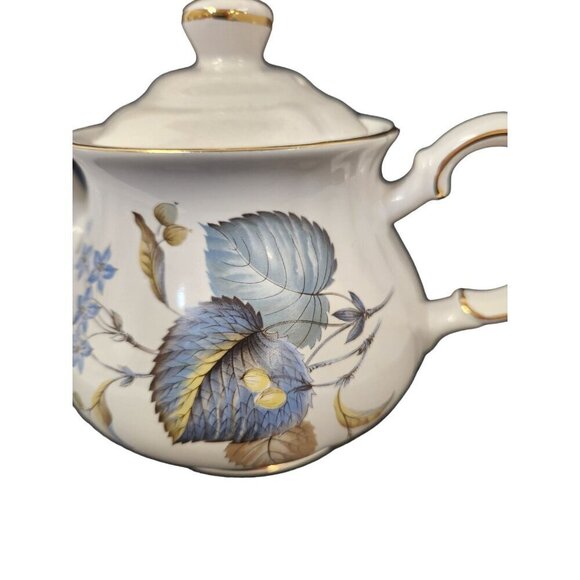 Vintage Royal Oak Floral Porcelain Teapot With Gold Trim - Picture 8 of 11